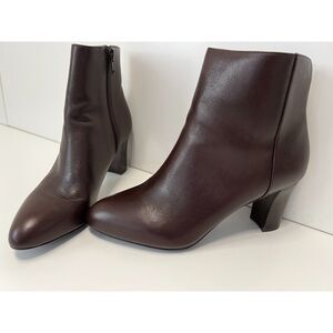 Talbots Simone Chocolate Brown Leather Booties. Size 6.5.